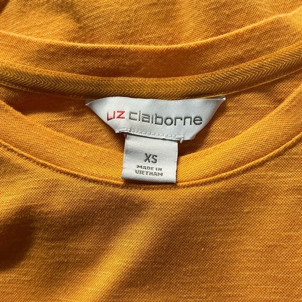 Liz Claiborne Yellow Ruched Tie Front Dress - Picture 4 of 4